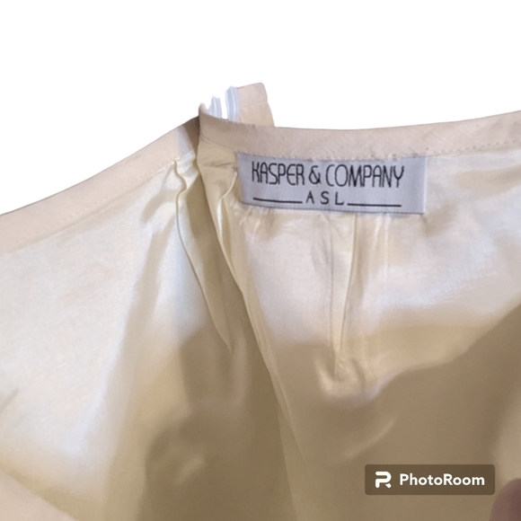 Kasper & Company ASL Designer Career Skirt Womens Sz 8 Off White Lined Zip Up - Picture 5 of 9